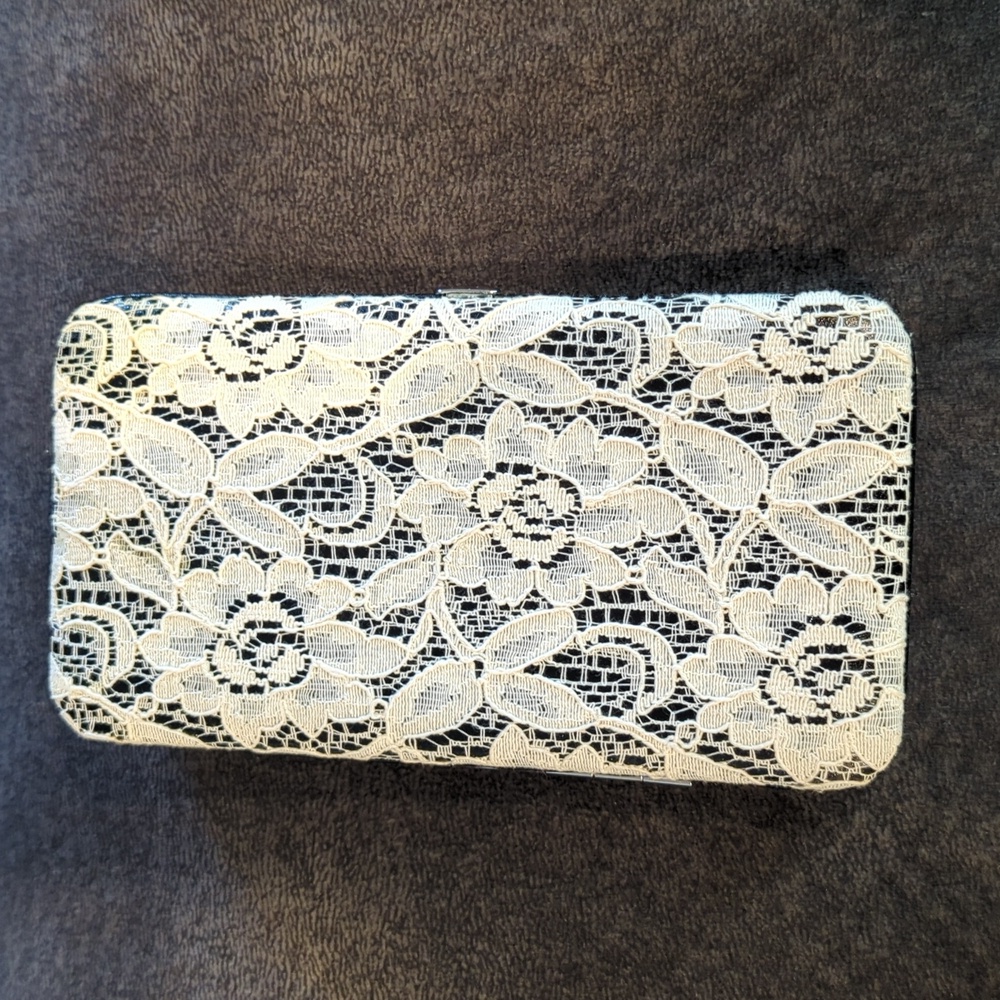 NWT Black and white lace wallet
